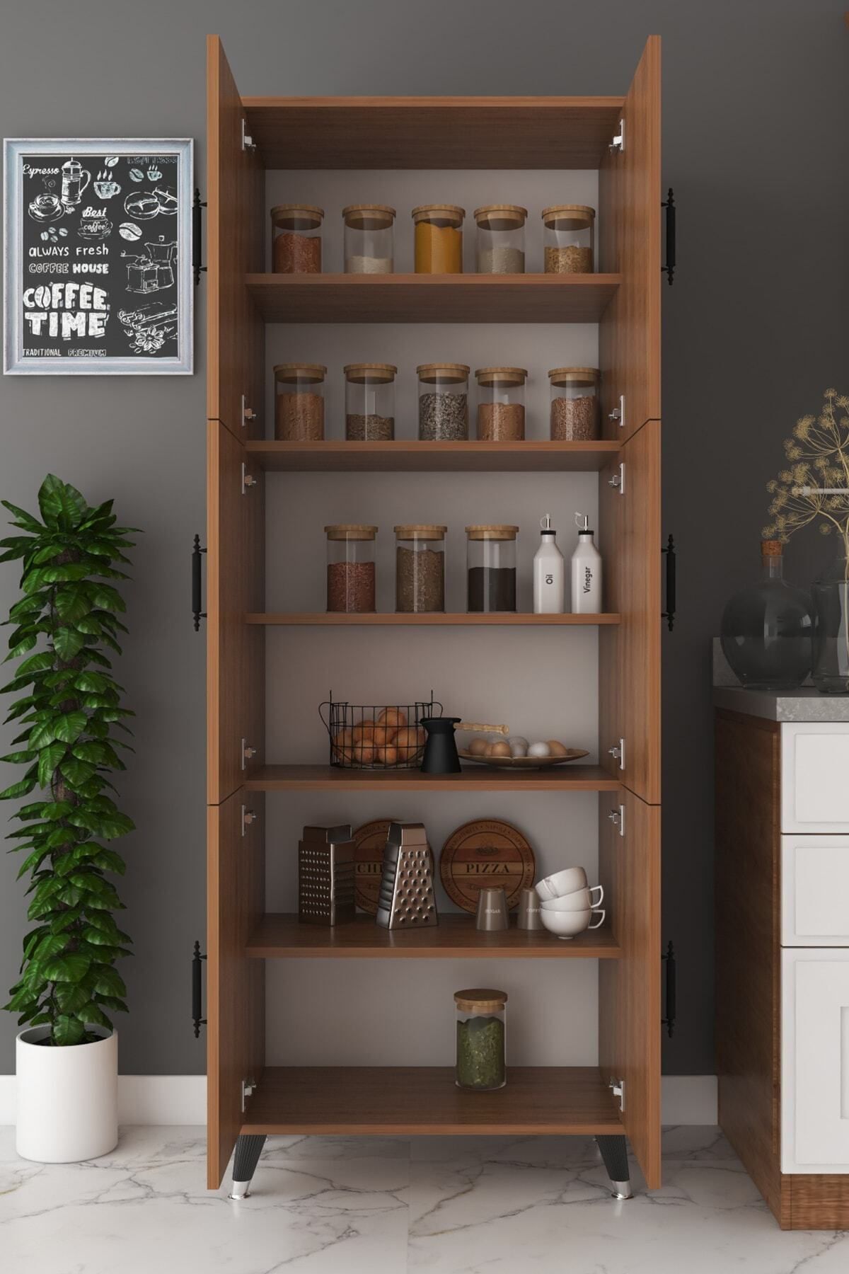 Çok Amaçlı Kiler, Banyo, Ayakkabılık, Balkon Dolap - Ceviz