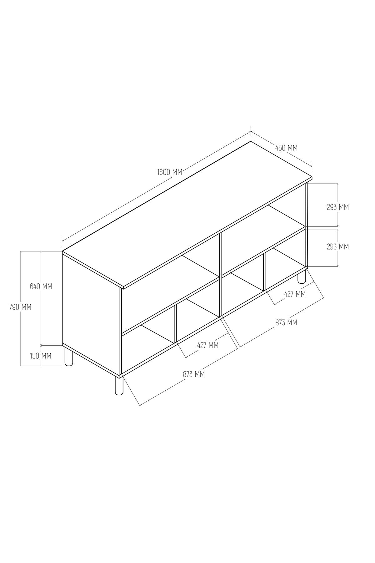 1700 Monza 180 Cm (Membran MDF Kapaklı) Bohem Konsol Sepet-Beyaz - Sepet-Beyaz