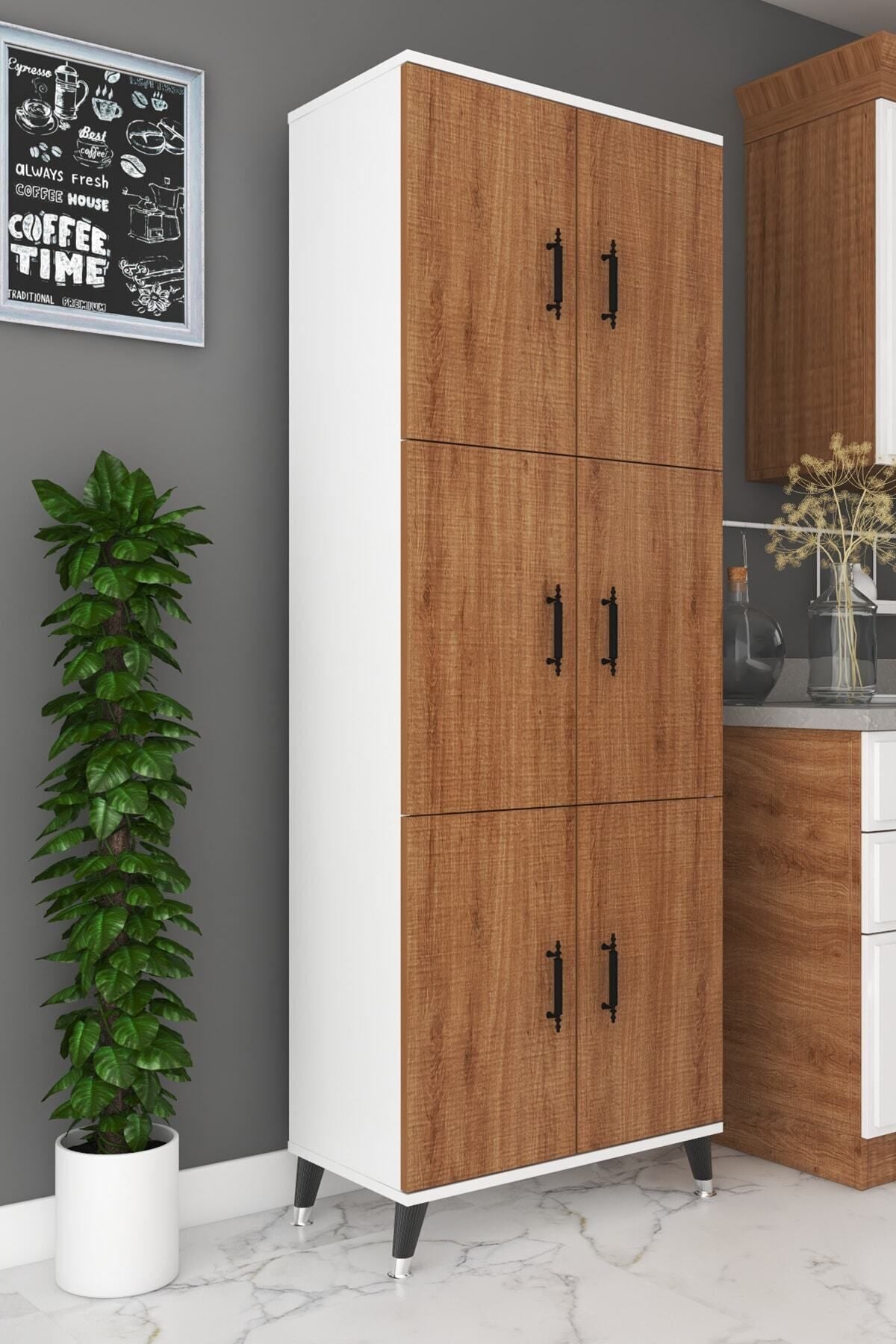 Çok Amaçlı Kiler, Banyo, Ayakkabılık, Balkon Dolap - Beyaz ceviz