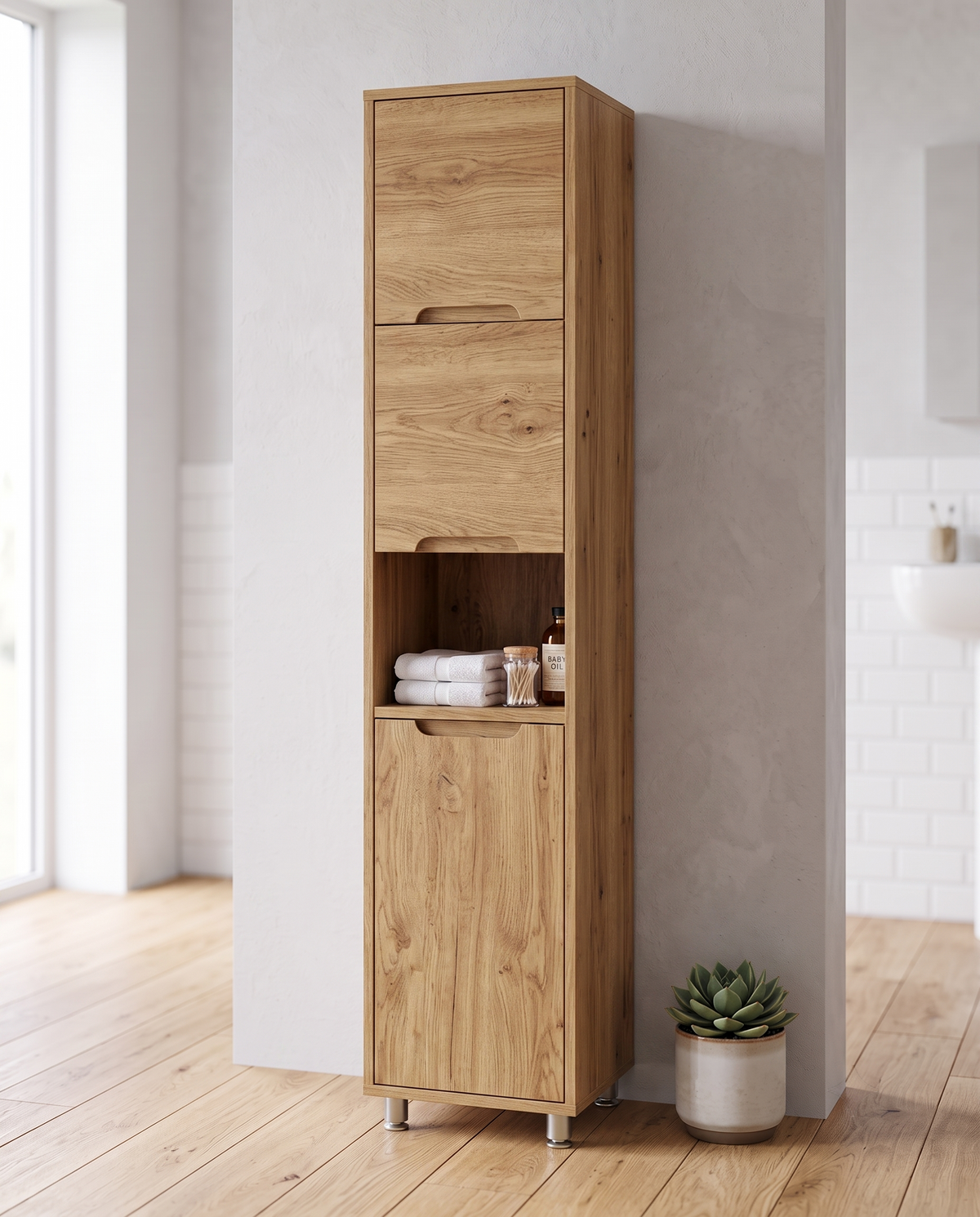 Modern 30 cm MDF Banyo Boy Dolabı